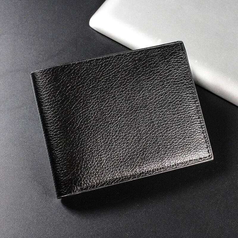 New Men's Wallet Genuine Leather Men Premium Product Real Cowhide Wallets for Man Short Black Walet Portefeuille Homme Z260205