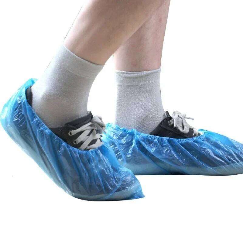 Disposable Plastic Shoe Covers 100 Pcs - Waterproof, Protective for Cleaning, Floor S260204