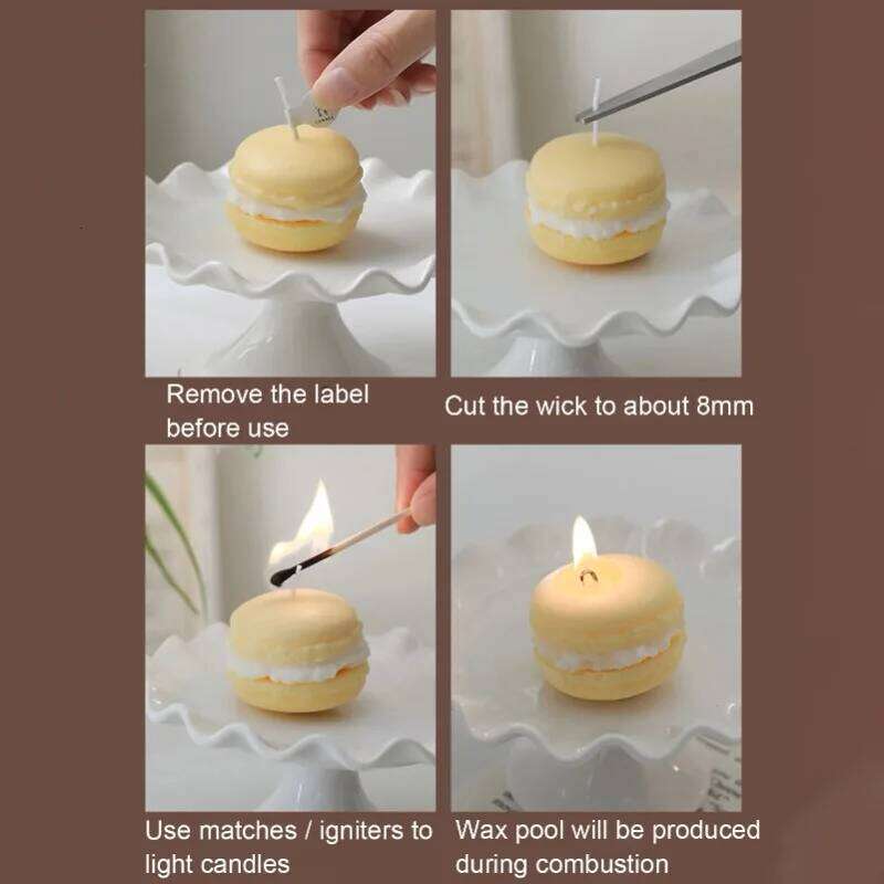 Decorative Scented Candle Nice-looking Bright Color Macaron Shape Aromatherapy Candles Shooting Props S260204