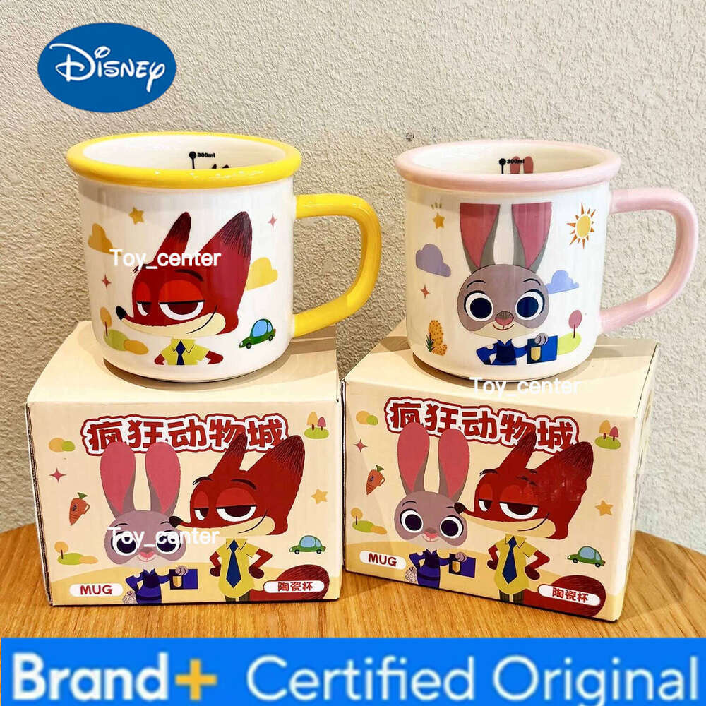Disney Zootopia Strawberry Bear Ceramic Mug Birthday Gift Cute Dorm Coffee Nick Fox and Judy the Rabbit Water Cup H260205