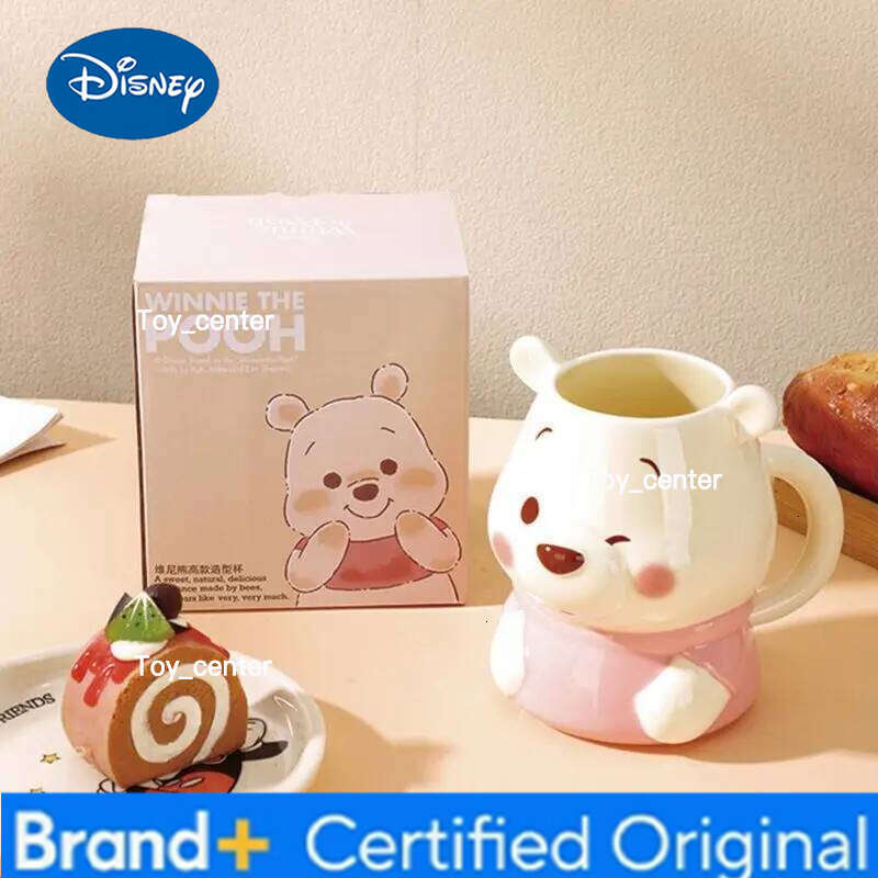 Disney Winnie the Pooh Cartoon Cute Ceramic Creative Coffee Milk Mug Birthday Gift Couple Pair Cup H260205