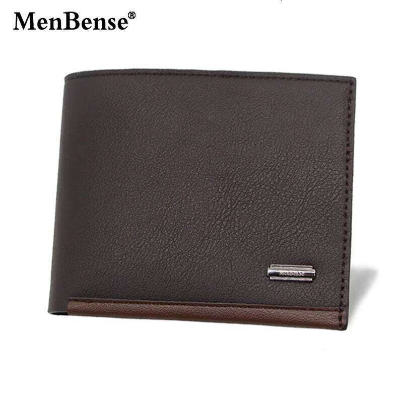 NEW Men's PU Leather Business Card Holder Premium Short Real Cowhide Wallets for Man Luxury Money Bag Coin Purse Clutch Z260205