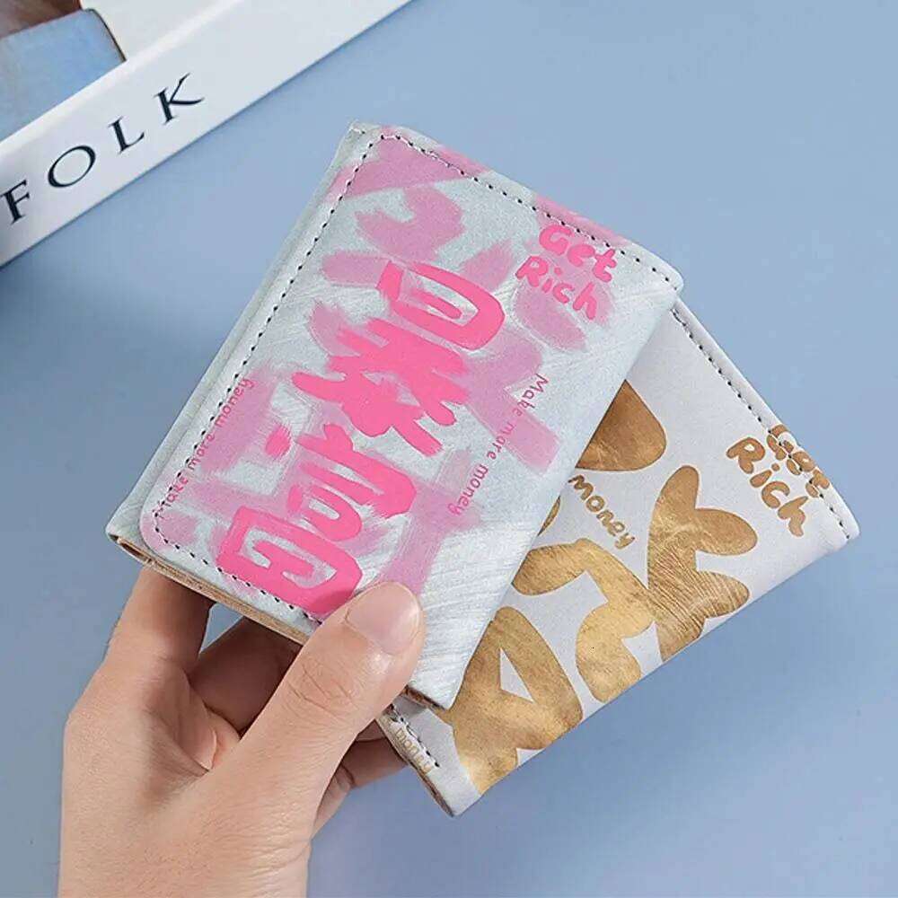 New PU Holder Tri-fold Short Money Clip Multi-Card Coin Purse Women Z260205