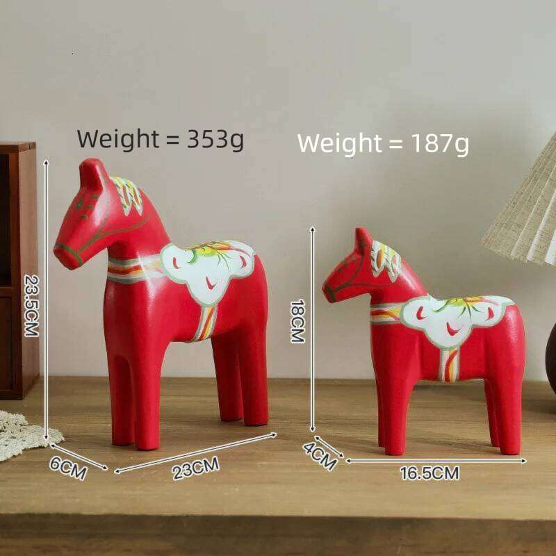 Handcrafted Wooden Horse Sculpture Home Decor Artisan Carved Household Ornament for Living Room Bedroom Outdoor Restaurant Wedding Gift Decoration