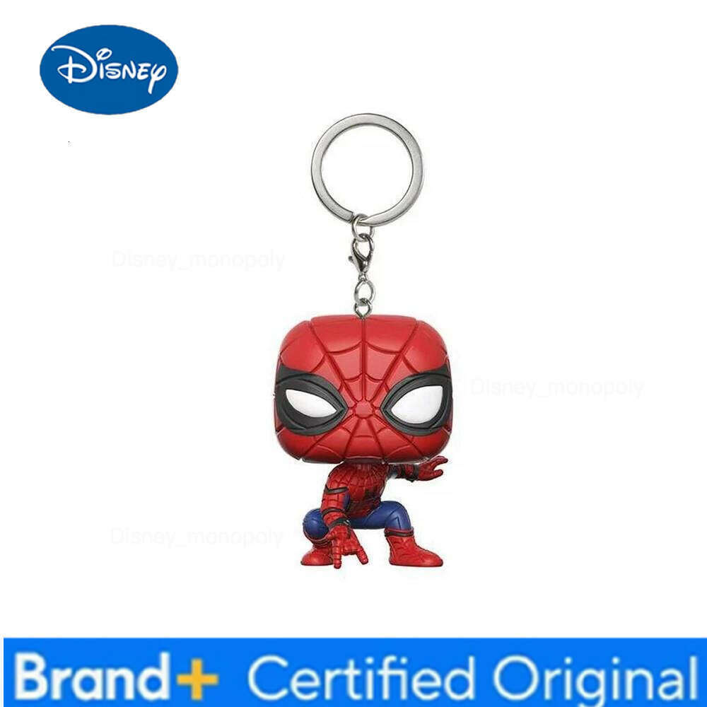 Disney Keychain Spider-Man Peter Parker Mysterio GWEN Deadpool Venom Vinyl Action Figures Toys H260205