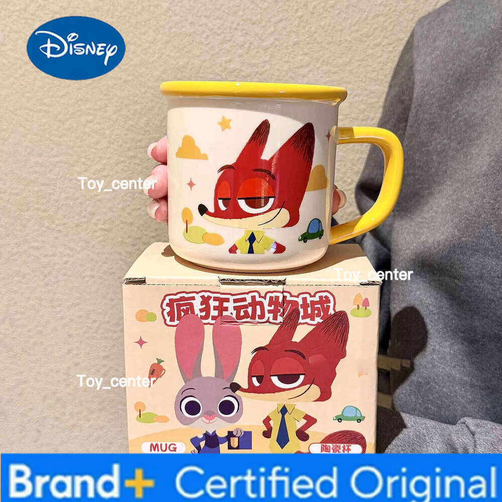 Disney Zootopia Strawberry Bear Ceramic Mug Birthday Gift Cute Dorm Coffee Nick Fox and Judy the Rabbit Water Cup H260205