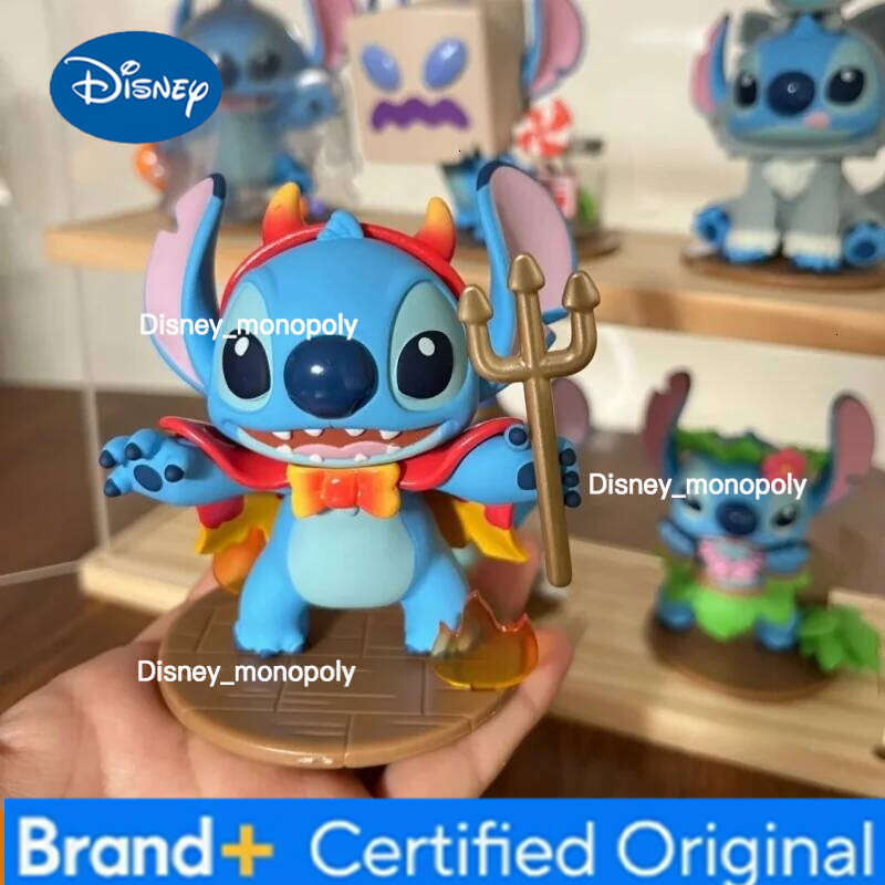 Disney Genuine Stitch Blind Box Garage Kit Cartoon Doll Toy Desktop Ornament Kawaii Halloween Decoration Holiday Surprise Gifts H260205