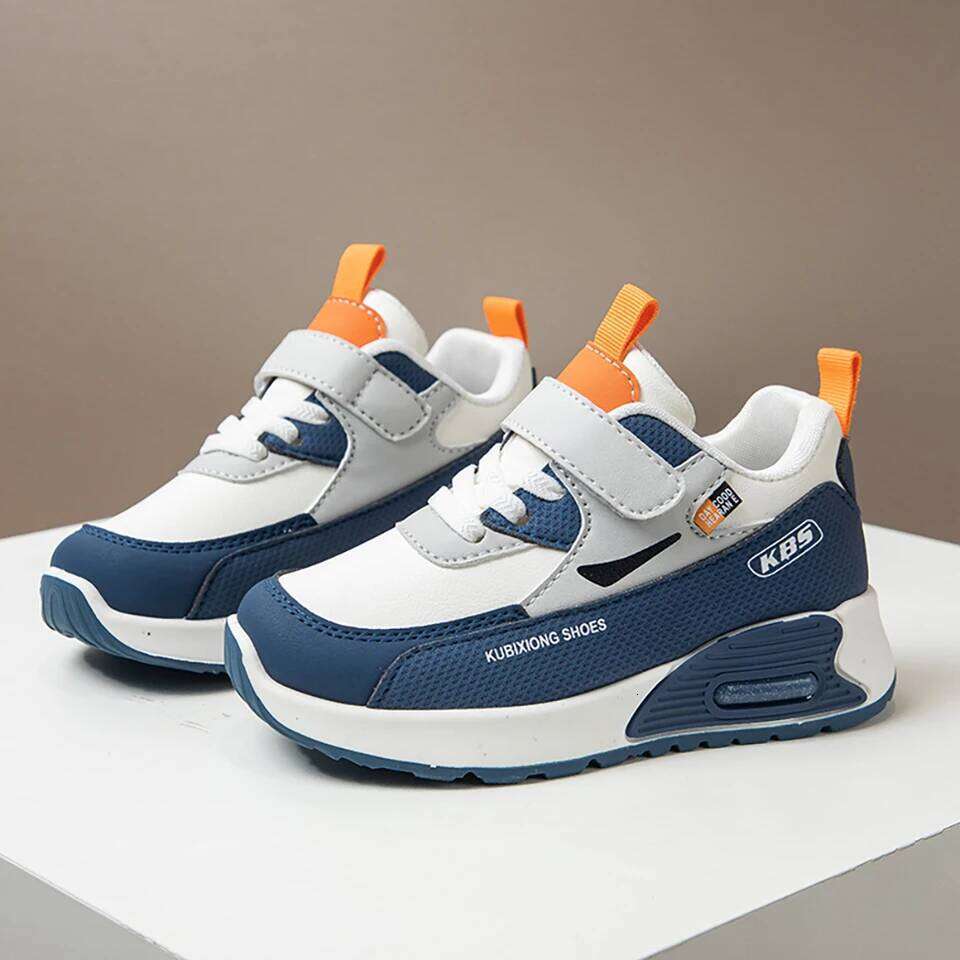 2026 New PU Leather Sport For Children Trend Fashion Kid's Sneakers Soft-soled Outdoor Boy's Girl's Running Shoes 25H1219