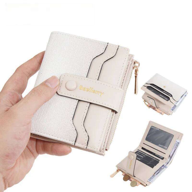 New Women'S Short Wallet, Fashionable Gradient Color Multi-Slot Zipper Coin Purse, Multi-Functional Color-Blocking Card Holder Z260205