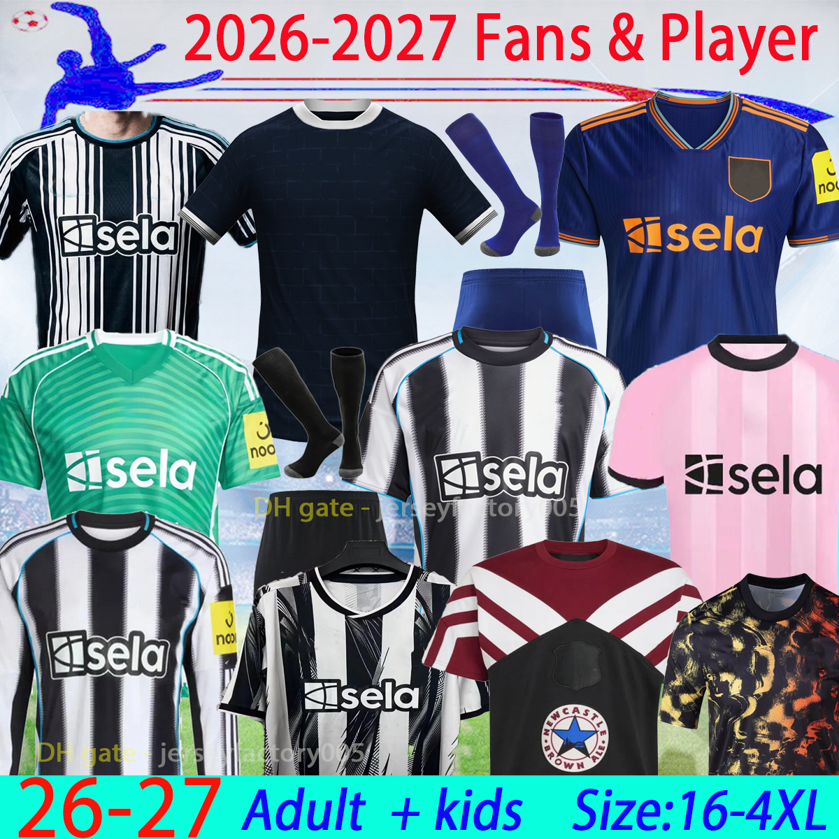 26 27 NewCaSlte ELANGA Soccer Jerseys Tonali football shirt Bruno G. Gordon WISSA GK football jersey men kit kids maillot 16-4XL