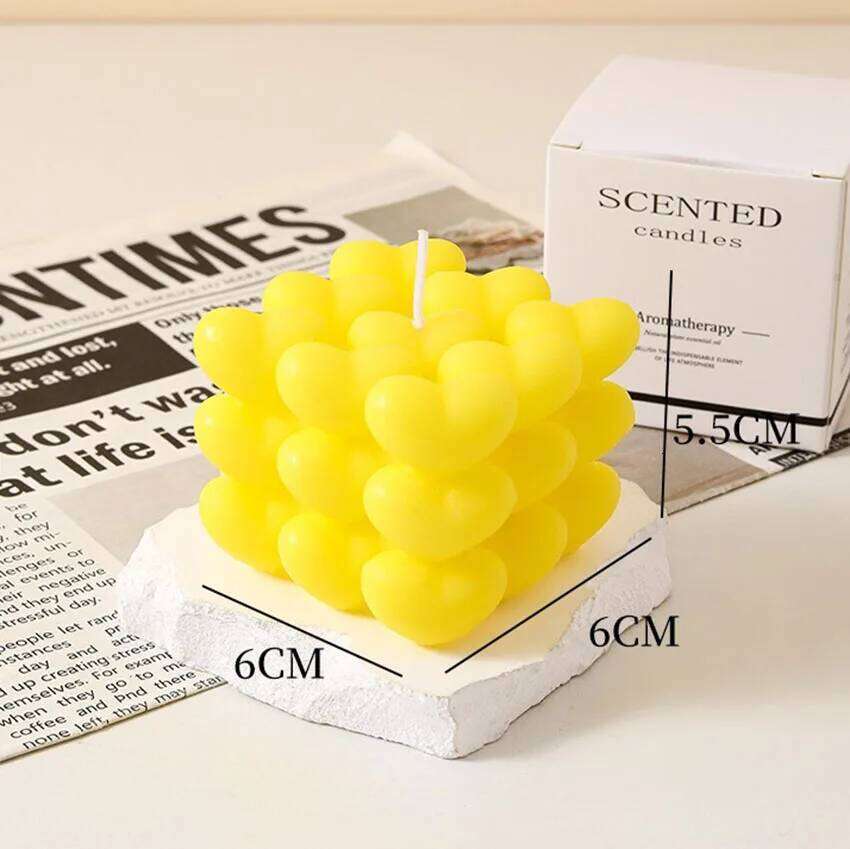 Creative Love Cube Aromatherapy Valentine's Day Wedding Birthday Candle Fragrance Home Handmade Decoration Object Gift S260204