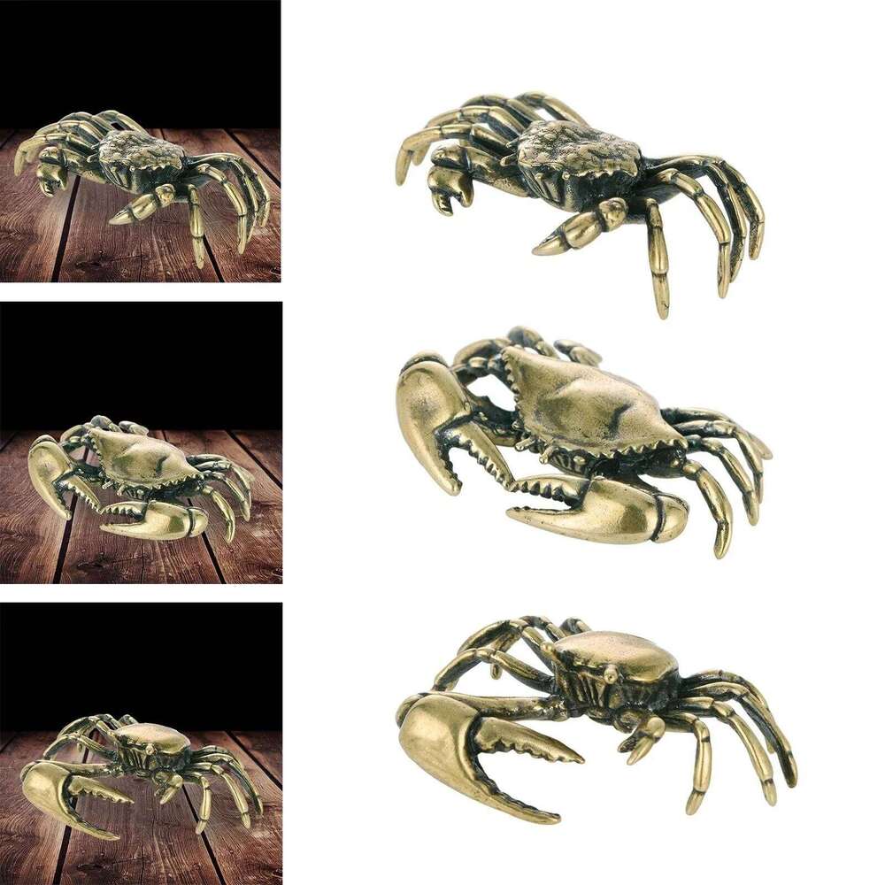 Pure Brass Crab Figurines Animal Statue Miniatures Copper Ornaments Office Desk Decoration Crafts Home Decor Nordic 1pcs S260204 c9e
