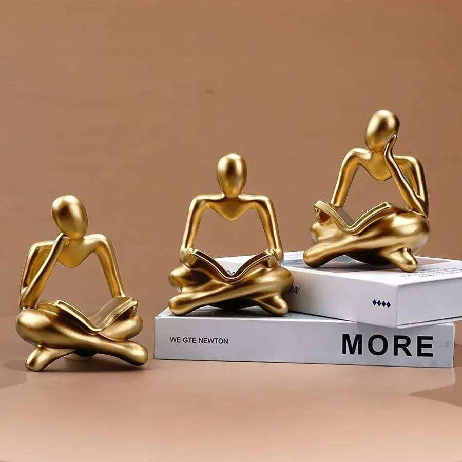 Vilead Nordic Abstract Reading Book Statue Resin Figurine Office Home Decoration Desktop Decor Handmade Crafts Sculpture Modern S260204