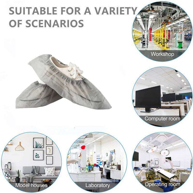 Disposable Shoe Covers 100PCS Non Slip Durable Waterproof Boot Cover for Floors Indoor Outdoor Workplace Shoes Booties Protector S260204 4bf