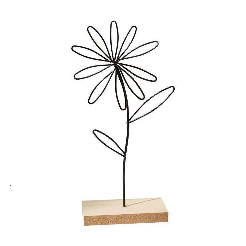 1Pcs Nordic Style Iron Flower Creative Home Living Room Entrance Wine Cabinet Metal Crafts Desk Decoration S260204