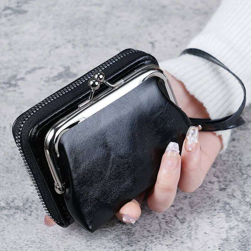 New women fashion wrist strap short purse large capacity coin clip multi-card card bag wallet Z260205