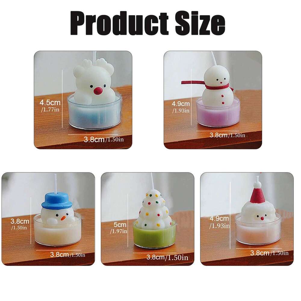 Colorful Christmas Tree Scented Cute Snowman Santa Claus Shaped Candle Ornament Xmas Holiday Party Decor Candles S260204