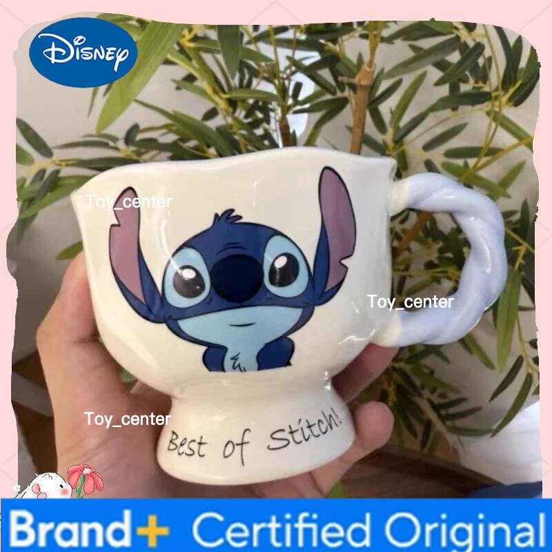 Disney 2025 New 350ml Shi Dizai Co-Branded Mug Ceramic Cute Couple High-Value Coffee Cup Birthday Christmas Gift H260205