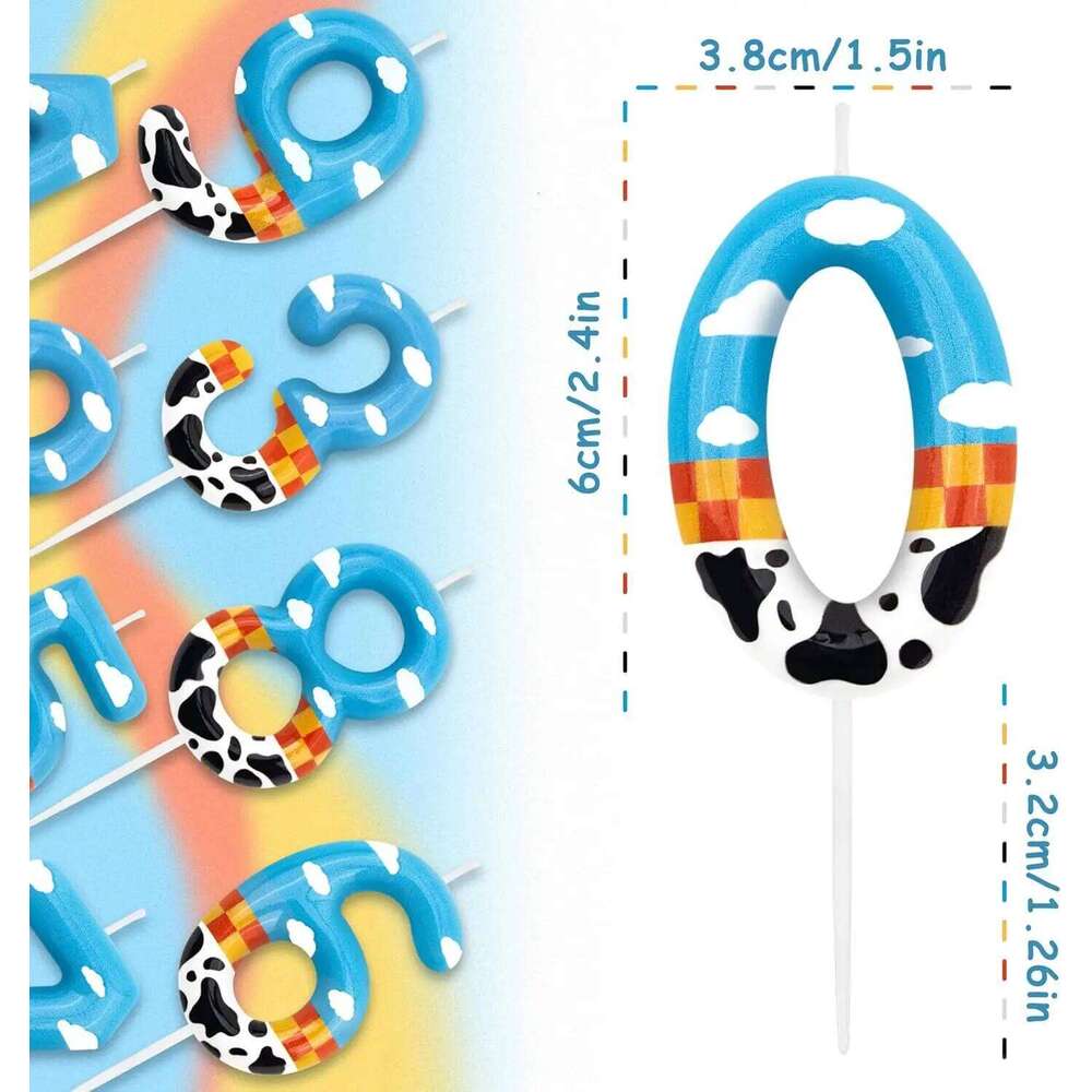 blue Inspire GameThemed Candles, Number 6 Print Birthday Party Supplies, 2.76 inch Paw Cake Topper Decoration S260204