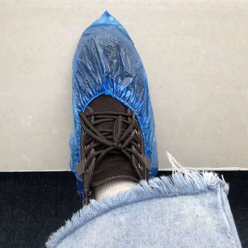 100 PCS Plastic Disposable Overshoes Waterproof Covers Outdoor Rainy Day Carpet Cleaning Shoe Cover S260204
