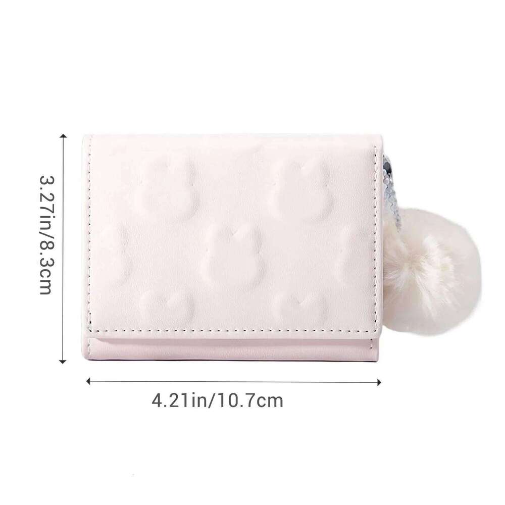 Cute Cartoon Rabbit Coin Purse Women Short Foldable PU Wallet Card Holder Girls Pink Clutch Bags Trendy Candy Color Wallets Z260205