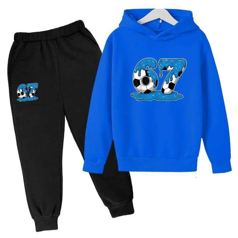 Fashion 67 Kid's Clothes Hoodie+Pants Suit Spring Autumn six seven Tracksuit 2pcs Set 3-12 Years Children zipper hoodies X260205