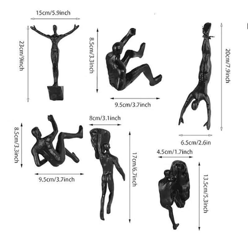 Athlete Rock Climbing Man Resin Background Wall Hanging Decoration Sculpture Statue Figures Present Decor Retro New 2023 S260204