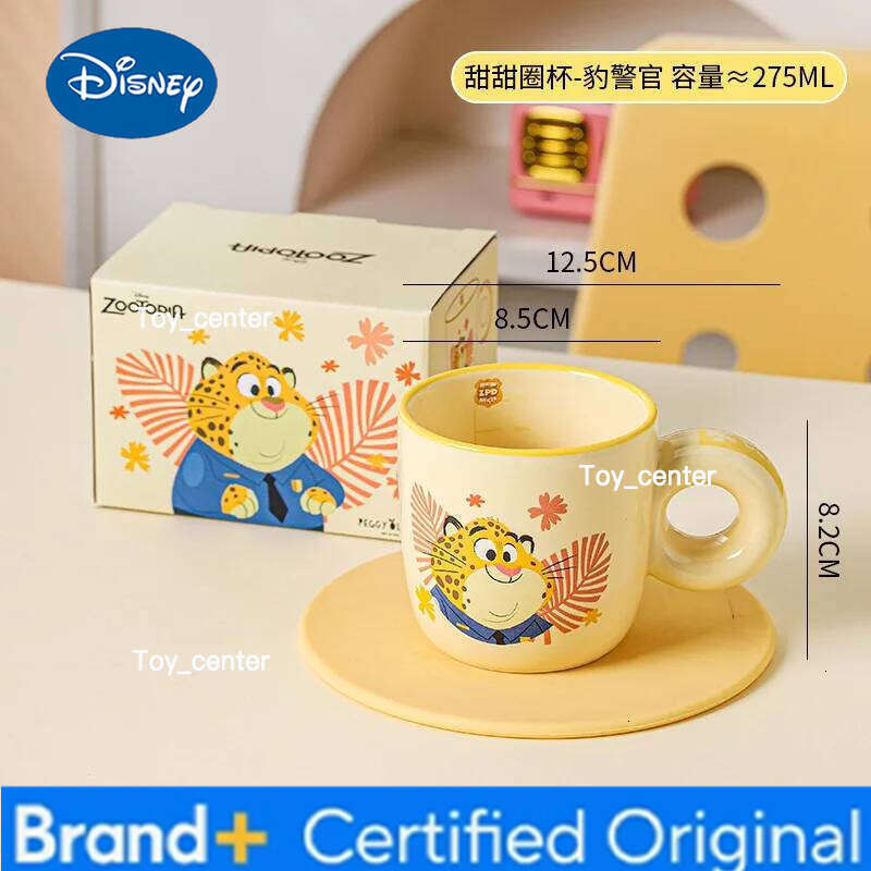 Disney Zootopia Cartoon Anime Couples Mug Cute Ceramic Tea Coffee Milk Graduated Cup Set Home Decoration Kawaii Gift for Girls H260205