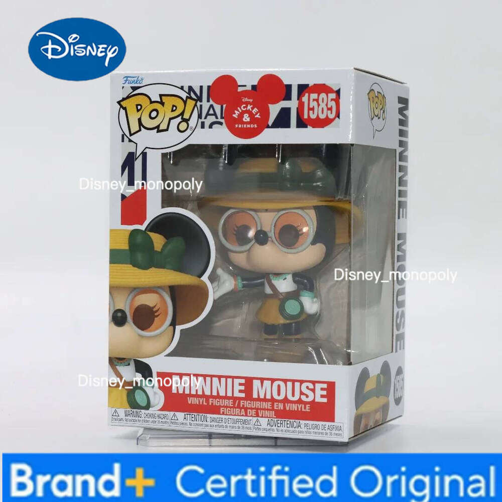 Disney Original Funko Pop Mickey Anime Minnie Mouse #1585 Action Figure Doll Model Gift for Kids Collectible Desk Decor H260205