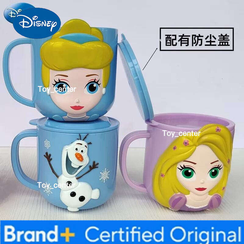 Disney Cartoon Mickey Stitch kids With Lid Milk Mug Frozen Elsa 3D Home Drinking Mouth Brushing Children's Water Cup H260205
