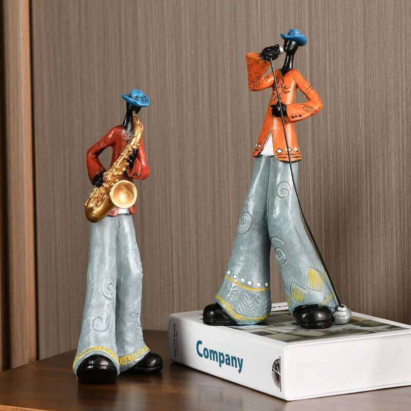 Creative American Band Decoration Musical Instrument Model Living Room Porch Study Nordic Arts And Crafts Statue Sculpture Home S260204