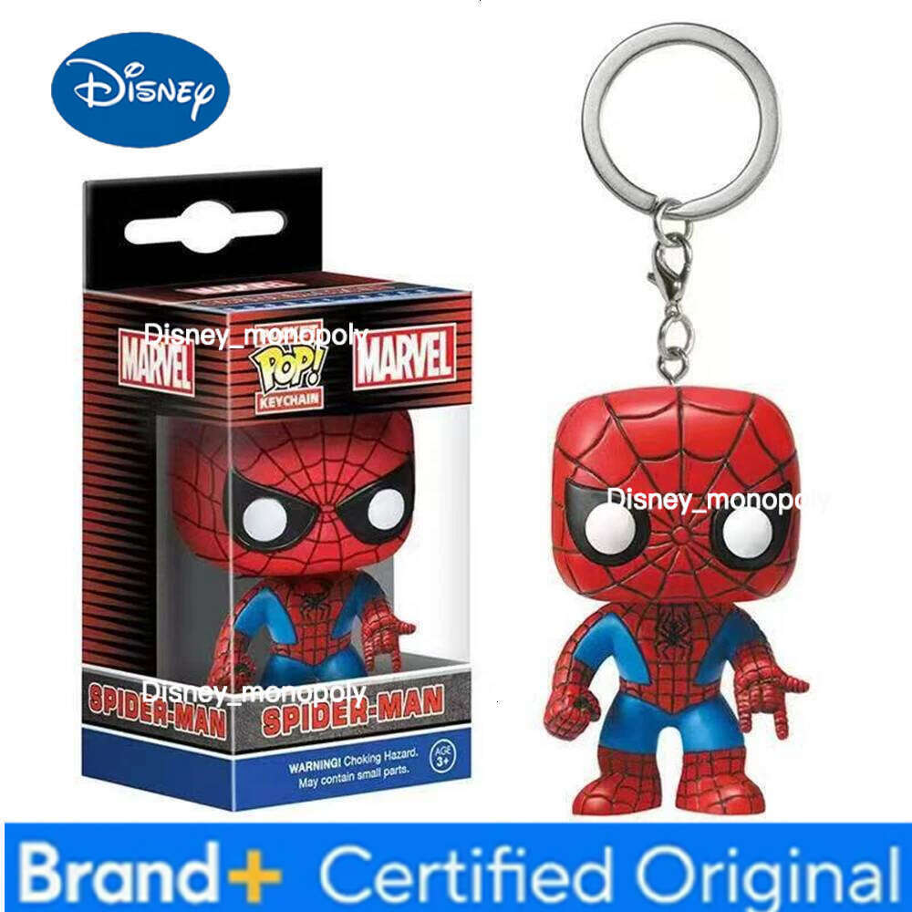 Disney FUNKO POP New Keychain Deadpool Spider-Man Spider-GWen Pendant Goods Toy Figures Pocket Cute Collectible Pendants Model TOYS H260205
