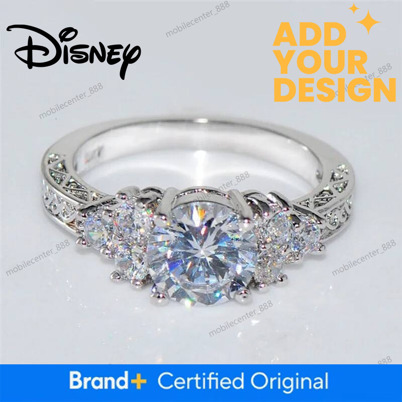 Disney Designer Jewelry 925 Exquisite Silver Color Engagement Rings for Women Fashion White Zircon Stones Ring Anniversary Bridal Wedding luxury Jewel