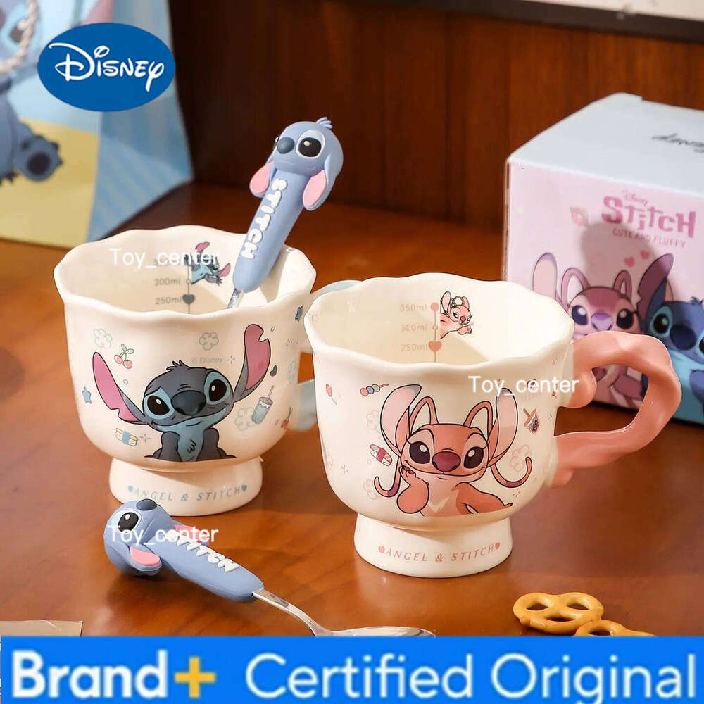 Disney Stitch Couple Coffee Female Office Cute Ceramic Cups Home Tea Drinking Cup Exquisite Valentine's Gift H260205