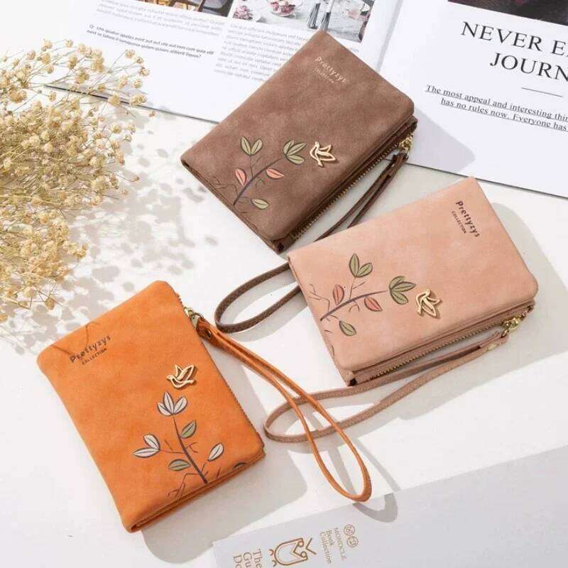 Cute Bird Tree Pattern Women Short Wallet Design Girls Zipper Coin Purse Ladies ID Holder PU Small Clutch Bag Purses Z260205