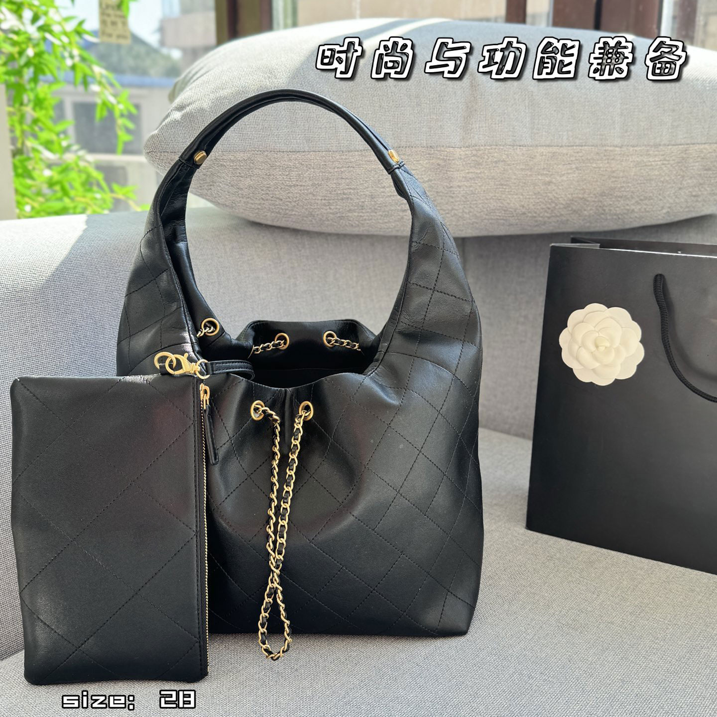 Designer Bag Women's Luxury Hobo Drawstring Bucket Bag Hippie Bag Underarm Bag 10A Lambskin Tote Bag Fashionable Shoulder Mother and Child Bag Weekend Bag