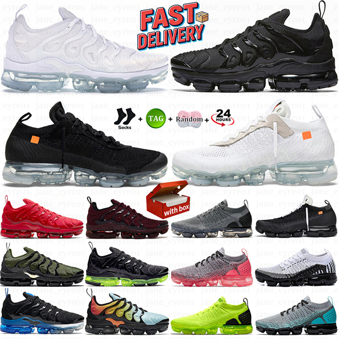 Tn Plus Running Shoes Men Women Sneakers Triple White Black Cherrys Re Knicks University Blue Obsidian Walking Sports Trainers