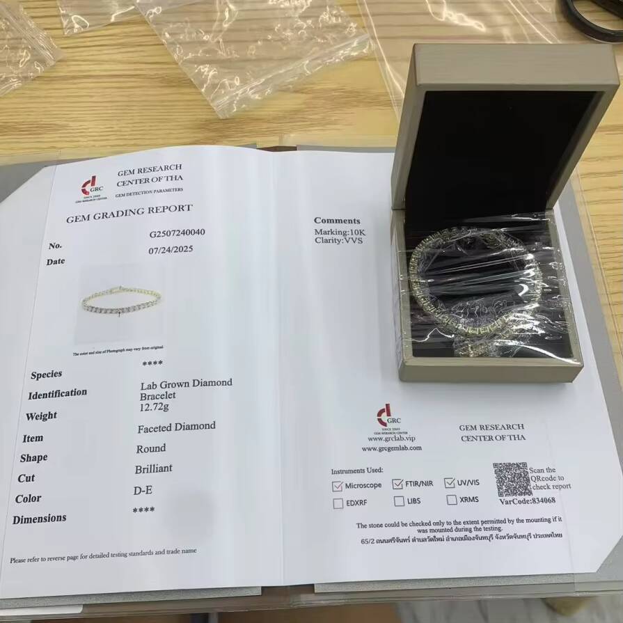 Factory Custom 10K 14K Yellow Gold 2x3mm Emerald Cut Lab Grown Diamond Tennis Chain Tennis Bracelet Wedding Chain for Party