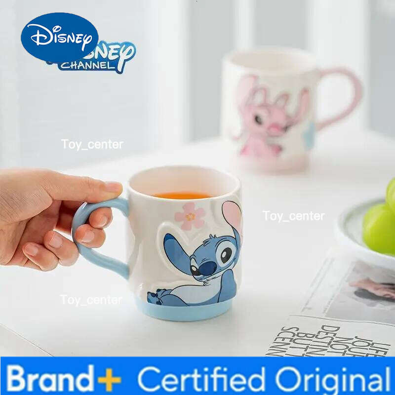 Disney 2pcs Stitch Angel ceramic home drinking cup coffee mug couple gift H2602051