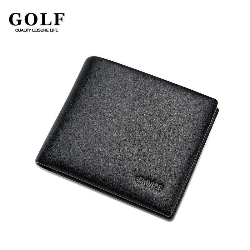 GOLF Man's Leather Short Wallet with Id Holders Coin Purse Square Bag Folding Gentleman Money Clip Card Organizer Z260205