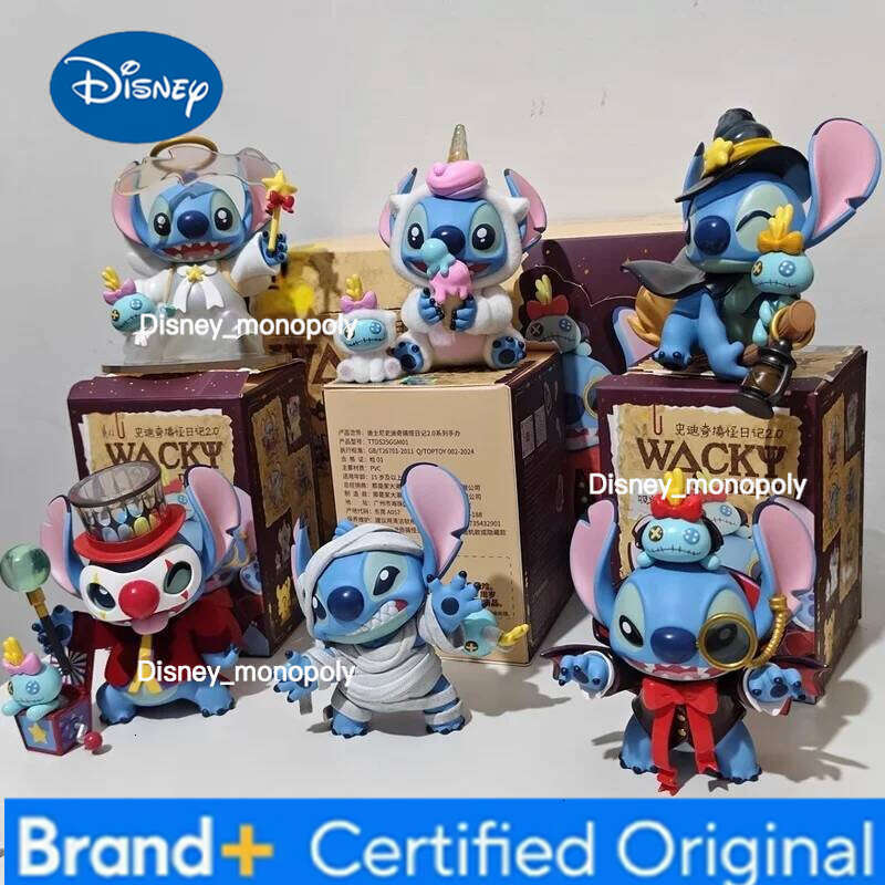 Disney Original Genuine Stitch Weird 1.0 Wacky Diary 2.0 Blind Box Collectible Anime Desktop Decor Toys Birthday Gifts H260205