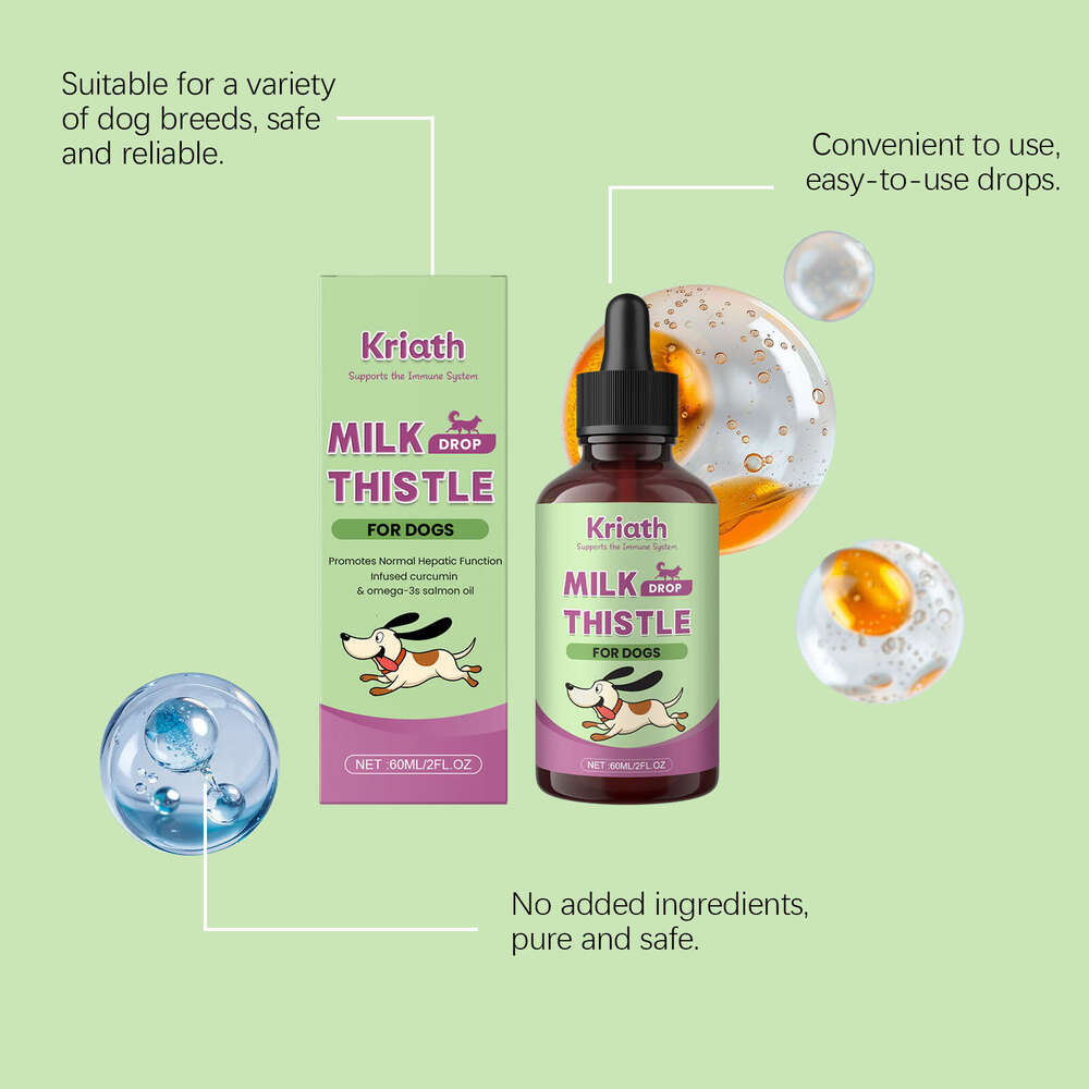 Kriath Dog Milk Thistle Extract Nutritional Gentle Ingredients Daily Nourishing Pet Body Care Solution S260203