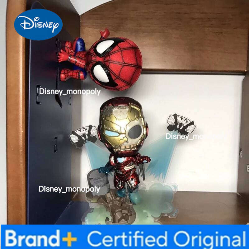 Disney Hot Toys Cosbaby Marvel Action Figure Avengers Super Hero Spider-Man Iron Man Mini Collection Model Ornaments Boys Surprise Gift H260205