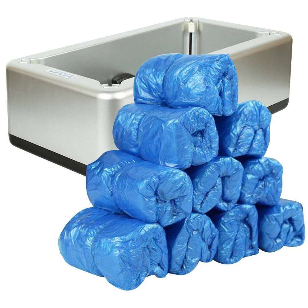 Cover Machine With100Pcs Disposable Shoe Covers Portable Smart Overshoes Dispenser T Buckle for Indoor Rainy Floor S260204