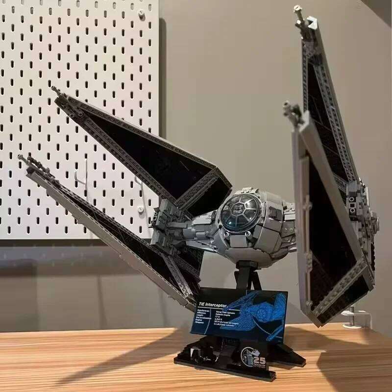 2026 New Technical 1931PCS TIE Interceptors Spaceship 75382 Building Blocks Starfighter MOC Assembly Collectible Display Model Kits 26Y0205