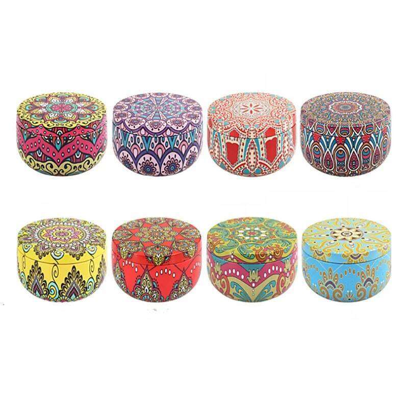 Scented Candles Iron Jar Soy Wax Dried Flower Candle 120g Sleep Soothing Bedroom Bathroom Home Decoration 8 Flavor H260205