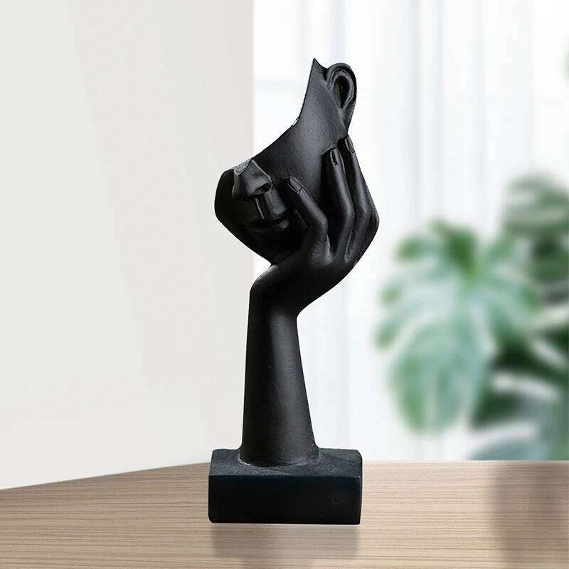 1PC, creative abstract action decorative items, black thinker figure sculpture, home soft furnishings S260204