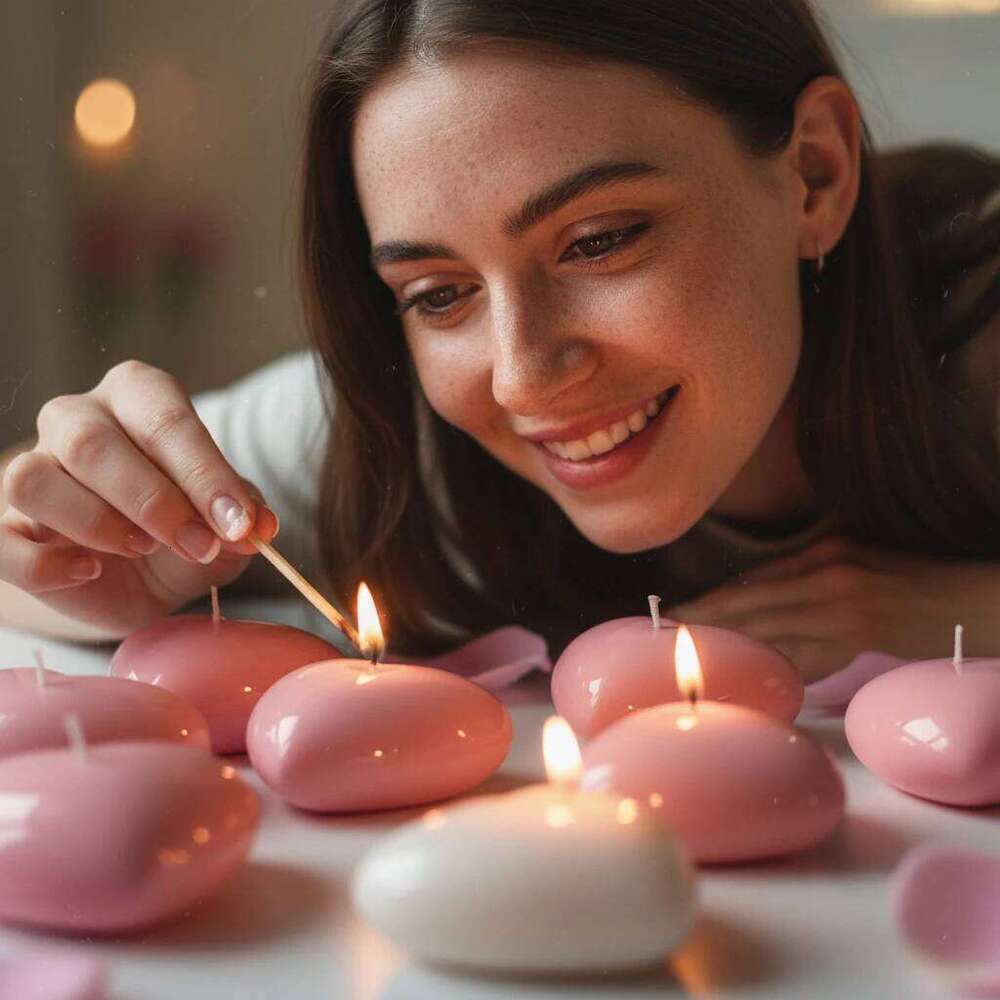 1/4/8pcs Heart Shape Scented Candles Set Valentine's Day, Wedding Party Decor, Romantic Gift for Couple & Friends S260204