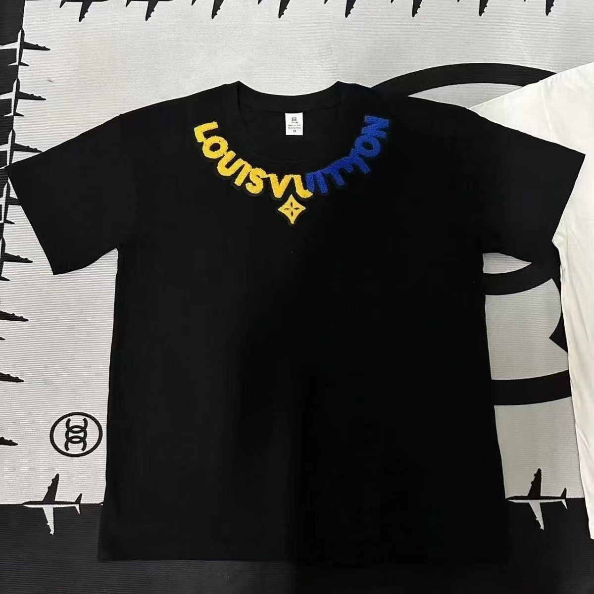 Free delivery Men's T-Shirts Letter round neck men's half sleeved men's and women's towel short sleeved summer loose men's T-