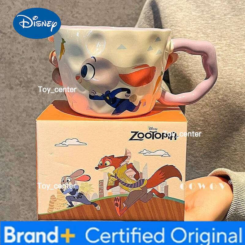 Disney Zootopia Mug Judy Nick Couple Tumbler Romantic Valentine'S Day Gifts For Lovers Ceramic Coffee Cup H260205